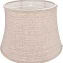 Tootoo Star Brown Large Drum Lamp Shade for Chandeliers Floor Light and Table Lamp,12x16x11" Spider,Fabric Natural Linen Hand Crafted (Brown)