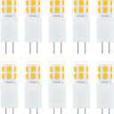 G4 LED Light Bulbs,12V AC/DC, 2.5 Watt Equiavlent to 20-25W, Warm White 3000K, T3 Bi-Pin Base Landscape Light Bulbs, Non-dimmable 10pcs