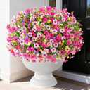 2 x BLEUM CADE 12 Bundles Artificial Flowers for Outdoors, UV Resistant Fake Outdoor Flowers, Realistic Faux Outdoor Flowers for Decoration, Outside Fake Plants for Porch Garden Decor