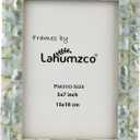 Lahumzco Mother of Pearl Photo Frame 5x7  Handmade Decorative Picture Frame for Tabletop or Wall  Elegant Pearl Inlay Home Dcor for Living Room, Bedroom, Office (Green)