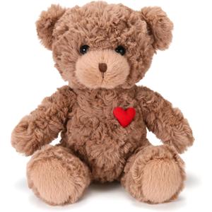 Red Heart Teddy Bear Stuffed Animals,Soft Cute Teddy Bear Plushies Toy - Valentine's Day, Christmas for Kids Girlfriend (Dark Brown)