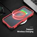 Magnetic Case for iPhone 12 & iPhone 12 Pro, 3-Layer Military Protection, Wireless Charging, MagSafe, Red