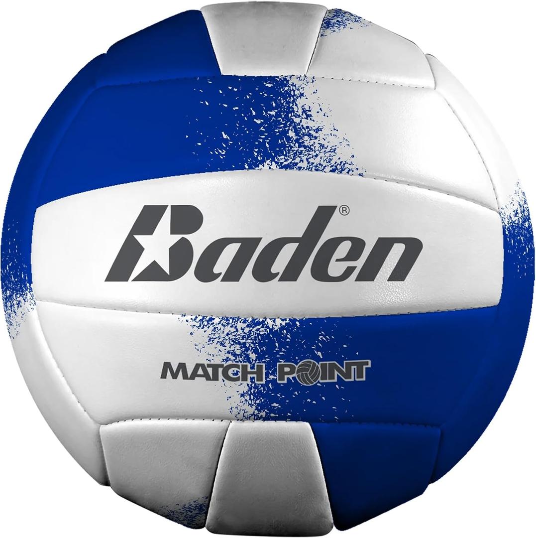 Baden | Match Point | Cushioned Synthetic Leather | Outdoor Recreation Backyard Volleyball + College Camp Ball | Official Size 5