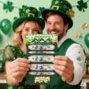 2 x St. Patricks Day Money Envelopes For Cash - 10 Slots Cash Gift Card Holders Surprise Envelope, Fun Creative Money Gift Idea for Women, Men, Kids, Teens, Parents, Friends (Green, 1Pcs)