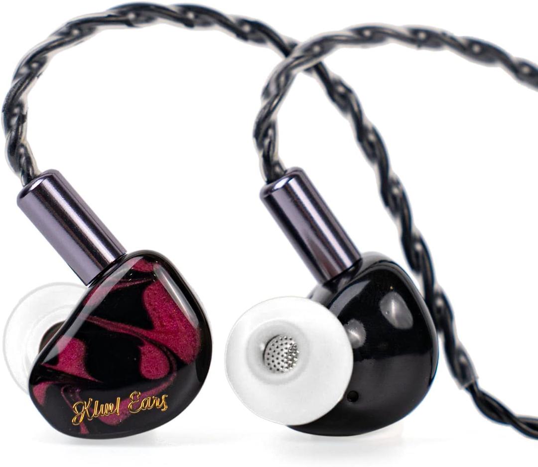 Linsoul Kiwi Ears Cadenza 10mm Beryllium Dynamic Driver IEM 3D Printed with Detachable Interchangeable Plug 0.78 2pin 3.5mm IEM Cable for Musician Audiophile (Red)