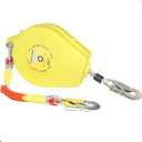 66FT RTOVZON Self Retracting Lifeline, Fall Arrest Fall Protection Dual Alloy Steel Hook Steel Wire Rope Heavy Duty Retractable Lanyard, Roofing Lifeline, SRL, Safety Lanyard