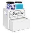 Longzhuo Dryer Sheet Holder, Laundry Pods Container(2 Pack), for Store Dryer Balls, Fragrance Enhancers, Clothespins, and More, White