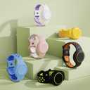 Waterproof Bracelet Compatible with AirTag for Kids (2 Pack), Protective Case GPS Tracker Holder for Child with Full Coverage Hidden Design, Soft Silicone Anti-Lost Wristband Cover for Toddler BGBY (Black Dark Grey+Black Yellow)