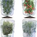Evoio 4 Pcs Garden Plant Fruit Tree Bird Netting Protection Blueberry Bushes Netting Covers Bags with Drawstring, 4 x 4.6 ft Shrubs Bush Tomato Strawberry Berry Barrier Mesh Cover Net Protector