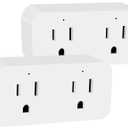 QIACHIP 16A WiFi Dual Smart Socket Outlet Plug 2 pack,Ewelink APP Control Remote Switch with Timer,2-in-1 Compact Design,Compatible with Alexa,Google Home, SmartThings
