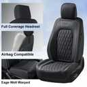 Coverado Leather Seat Cover, Custom Fit for Ford F150 Seat Covers, Ford F150 Truck Seat Covers Waterproof Fit for 2015-2026 F150 & 2017-2025 F250 F350 F450 Black - Front Pair