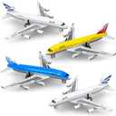 Tcvents Airplane Toys, Metal Plane Pull Back Airplane Toys for 3 4 5 6 7 Years Old Boys Girls, Die Cast Aircraft Plane Models, Kids' Play Vehicles Aeroplane Airplanes for Kids Birthday Gift 3Pcs