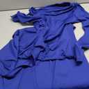 Memoriesea Women's One Shoulder Long Sleeve Sexy High Slit Wedding Guest Party Maxi Dress (Large, Royalblue)