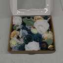 Ling's Moment Artificial Flowers Teal Glam Winter Combo for DIY Wedding Centerpieces Bouquets Combo Decorations (Grand, Grn-white & Teal)