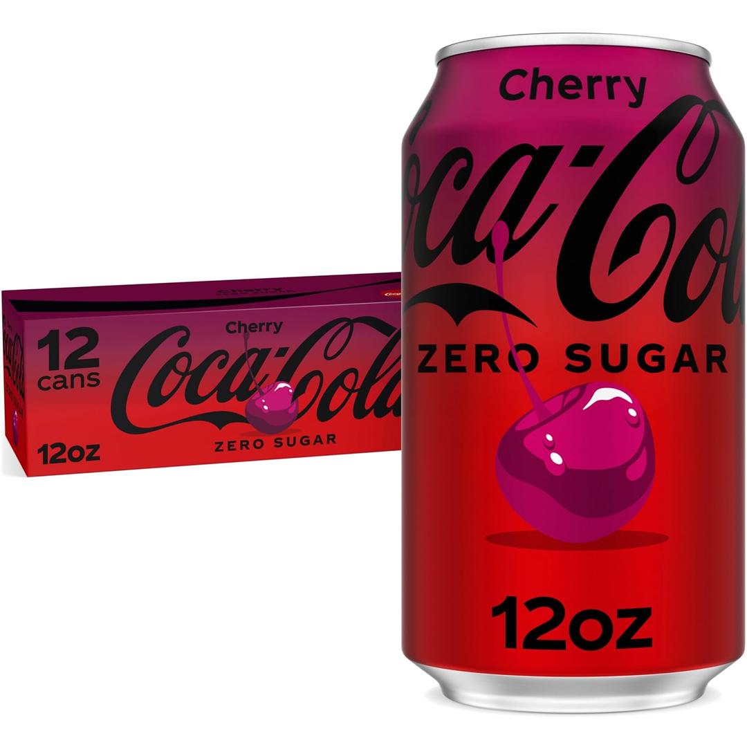 2 x Coca-Cola Cherry Zero Soda, 12 Fl Oz (pack of 12) (EXP 11/02/26)