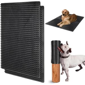 2 PCS Soft Itch Relief Pad for Dog, Gentle Scratching Post Mat Massage Bed for Summer, 14.17''*11.81'' Dog Back Scratcher and Massager, Fit for Sofa, Ground, Wooden Stake, Wall, etc (Medium)