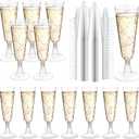 SUREHOME Plastic Champagne Flutes 200 Pack Champagne Glasses Disposable Mimosa Glasses 5 Oz Crystal Clear Plastic Flutes for Party Drinking Cocktail Cups Acrylic Wedding Toasting Glasses Flutes Bulk
