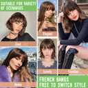 Bangs Hair Clip in Bangs 3603D Cover Hair Topper Synthetic HairPieces for Women Light Brown Wispy Fake Bangs Toppers for Daily Wear