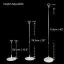 6 Set Balloon Column Kits, 43inch Tall Height Adjustable Clear Balloon Column Sticks Stands with Base for Table/Floor Centerpiece Holder for Baby Shower Graduation Party Decorations