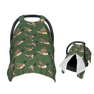 Mallard Ducks Flying Baby Car Seat Canopy Nursing Cover for Newborn Car Seat Breastfeeding Covers Blanket Newborn Shower Gift (One Size)
