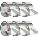 6Rolls Aluminum Foil Tapes, HVAC Duct Tape Heavy Duty, Silver Metal Adhesive Insulation Tape (3.9mil, 2"x65 Feet) High Temperature for Pipe Ductwork, Sealing Patching Heat Cold Air Ducts, Dryer Vents