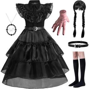 WYB Black Costume Dress for Girls Cosplay Dress Kid Halloween Costumes Costumes Cosplay Party Dress with Accessories 4-12Y (5-6 years)