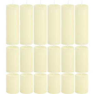 18 Pcs Ivory Pillar Candles Bulk SetHurricane Candles3 Different Lengths 2 x 3/4/6 Inch (6 Each)Dripless Unscented SmokelessGives You a Better Atmosphere When Organizing an Event Party.