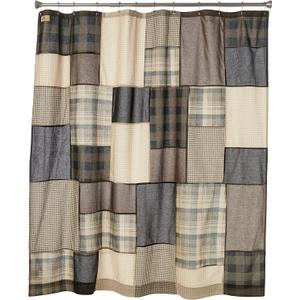 Woolrich Winter Hills Cotton Shower Curtain, Plaid Lodge/Cabin Shower Curtains for Bathroom, 72 X 72, Tan