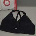 RELLECIGA Womens Bikini Top Push Up Padded Swim Top V Neck Bathing Suit Tops (Large, Black)