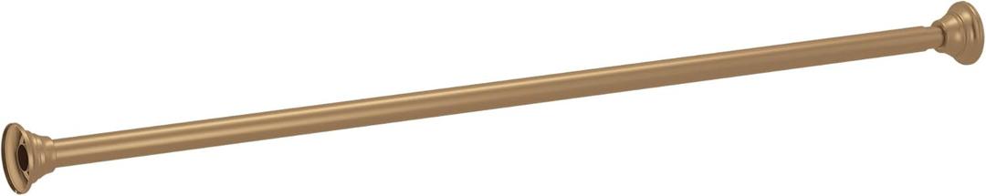 Moen Bronzed Gold 44-72-Inch Adjustable Tension Mounted Straight Shower Curtain Rod for Bathroom, No Drilling Needed, TR1000BZG