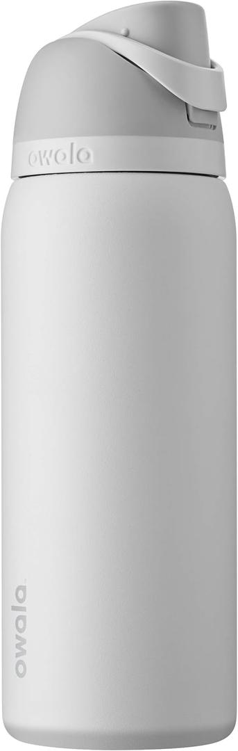 FreeSip Insulated Stainless Steel Water Bottle with Straw for Sports, Travel, and School BPA-Free Sports Water Bottle, 32 oz, Shy Marshmallow (32 Ounces, Shy Marshmallow)