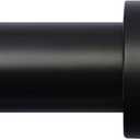 Curtain Rods for Windows 16 to 120 Inches Adjustable Length 1 Inch Diameter Window Curtain Rod with Aluminium Finials, Black