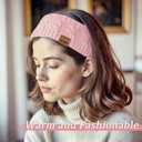 Loritta Womens Ear Warmers Headbands Winter Warm Fuzzy Cable Knit Head Wrap Fleece Lined Gifts (Pink)