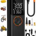 AIRSURE Tire Inflator Portable Air Compressor, 150PSI Cordless Tire Pump with USB Output, 12V DC Car Plug & Dual Power 6000mAh, Fast Inflation Air Pump for Cars, Bikes, Motorcycles and Balls