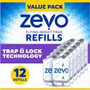 Zevo Flying Insect Refills for Indoor Light Trap: 12 Light Trap Refill Cartridges Capture Fruit Flies, Gnats and Houseflies (12 Cartridges)