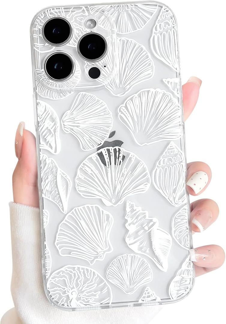 NITITOP for iPhone 14 Pro Max Case Clear Sea Animal - White Shell