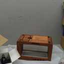 Wooden Bedside Table Lamp with Wireless Charging Station, LED Clock Display, 3 Night Light Modes, Bamboo (Sapele)