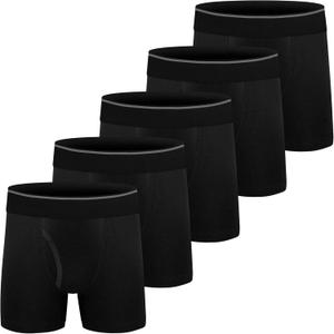 Boys Cotton Boxer Briefs Underwear Mesh Performance Sport Boxer Briefs for Big Boy with Fly 5 Pack