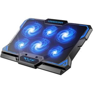 Laptop Cooling Pad, Laptop Cooler with 6 Quiet Led Fans for 15.6-17 Inch Laptop Cooling Fan Stand, Portable Ultra Slim USB Powered Gaming Laptop Cooling Pad, Switch Control Fan Speed Function (Blue)
