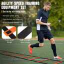 MUROZA Agility Ladder, Agility Speed Training Equipment Set, 20ft Speed Ladder, 12 Soccer Cones, 4 Hurdles, Jump Rope, Running Parachute, Soccer Football Basketball Training Equipment Accessories