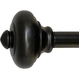 Decopolitan Burlingame 26-48 Inch Adjustable Curtain Rod Set, 5/8 Inch Diameter in Black