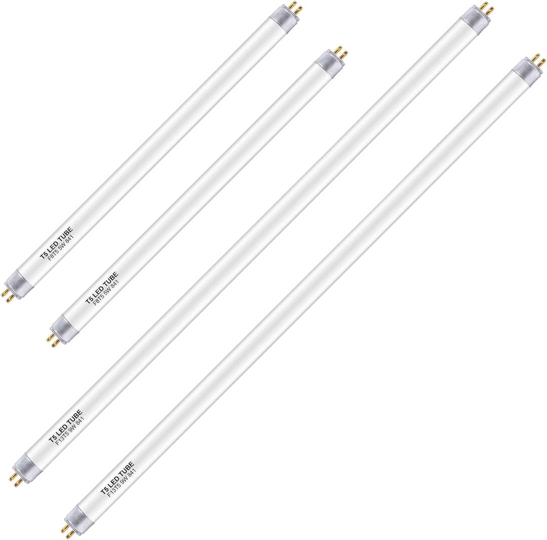12-inch F8T5 and 21-inch F13T5 Cool White Set LED Replacement Bulbs, 4100K, Replace Fluorescent Bulb with LED, Replacement Tube for Counter and Cabinet Fixture (4-pack mixed)