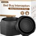 Bed Bug Interceptors, 12 Pack Bed Bug Traps, Insect Detector for Bed, Sofa & All Furniture. 24/7 Monitor, 360 Protection for Your Family's Peaceful Sleep, Black (Black-12 Pack)