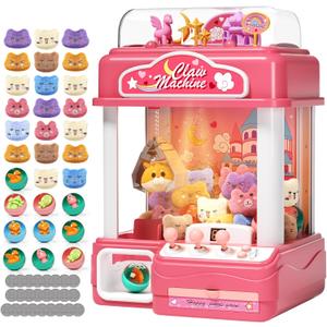 Aiqi 55 PCS Large Kids Claw Machine, Candy Vending Grabber, Prize Dispenser Toys for Girls Boys with Lights Sound, Electronic Claw Game Machine Toys for 3 4 5 6 7 8 Years Old Girls