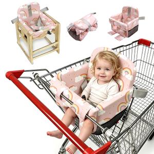 Shopping Cart Cover for Baby Boy & Girl,High Chair Cover for Restaurant Seat,Soft Padded Machine Washable Infant Toddler Buggy Seat Cover,Swing Insert for Infant & Toddler - Pink Rainbow