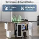 1600 Sq.ft Dehumidifier for Basement - 21 Pints, Drain Hose & Humidity Control Large Room Dehumidifiers for Home, RV, Bathroom, Bedroom - 3 Modes & 24H Timer White