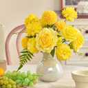 TINGE TIME Yellow Artificial Flowers Combo Box Set, Gradient Color Fake Flower Leaf with Stems for DIY Wedding Bouquets Table Centerpieces Baby Shower Home Party Floral Arrangements Decorations
