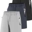 Men's Sport Shorts, Athletic Shorts for Men, Lightweight Gym Shorts, 7" Medium, Dark Gray, Black