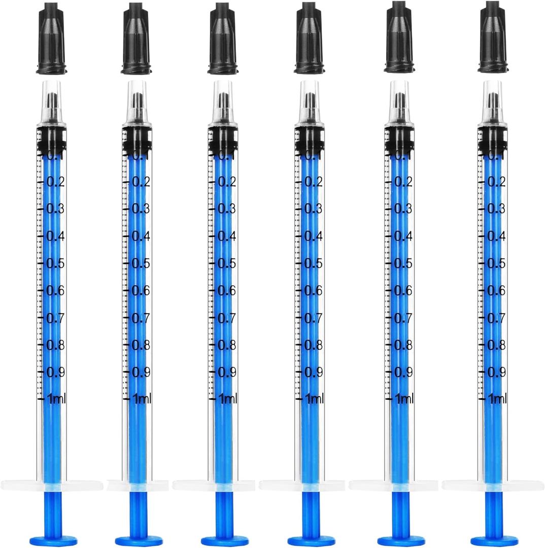 1ml Plastic Syringe Without Needle for Liquid - Measuring Syringes with Caps , Separate Sterile Packaging , Pet Medicine Small Syringe for Cats and Dog - 1 ml