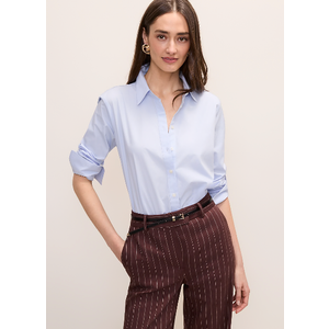 Ann Taylor Women's Relaxed Perfect Shirt, Frozen Blue Color, Size M